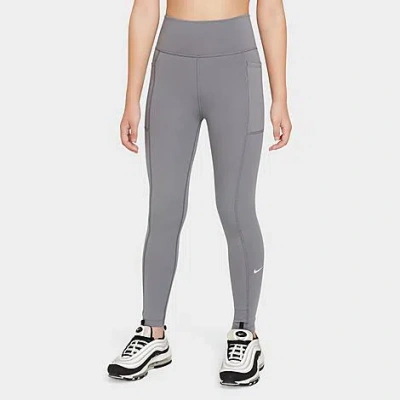 NIKE NIKE GIRLS' ONE HIGH-WAISTED DRI-FIT POCKET LEGGINGS