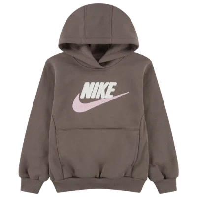 Nike Kids' Girls Preschool   Club Chenille Pullover Hoodie In Brown