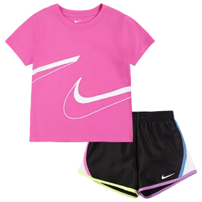 Nike Kids' Girls Preschool   Contrast Binding Tempo Set In Black