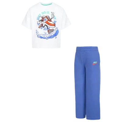 Nike Kids' Girls Preschool   Nsw Best Foot Forward Wide Leg Pants Set In  Polar/ Polar