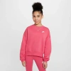 Nike Kids'  Girls' Sportswear Club Fleece Boxy Crewneck Sweatshirt In Aster Pink/white