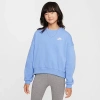 Nike Women's  Sportswear Club Fleece Girls' Boxy Crew-neck Sweatshirt In Royal Pulse/white