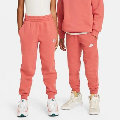 Nike Kids' Sportswear Club Fleece Jogger Pants In Adobe/white