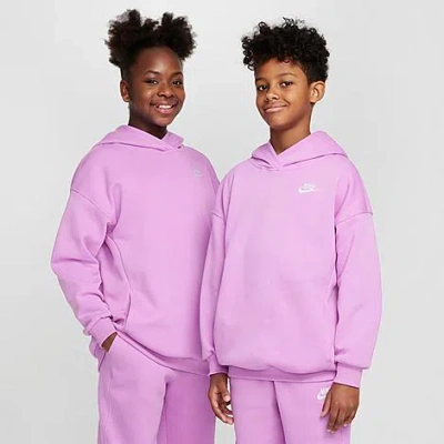 Nike Kids'  Girls' Sportswear Club Fleece Oversized Pullover Hoodie In Multi