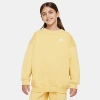 Nike Kids'  Girls' Sportswear Club Fleece Oversized Sweatshirt In Saturn Gold/white