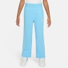 Nike Sportswear Club Fleece Big Kids' (girls') Wide-leg Pants In Aquarius Blue/aquarius Blue/white