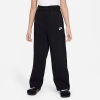 Nike Women's  Sportswear Club Fleece Girls' Wide-leg Pants In Black/black/white