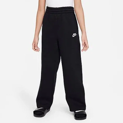 Nike Kids' Women's  Sportswear Club Fleece Girls' Wide-leg Pants In Black/black/white