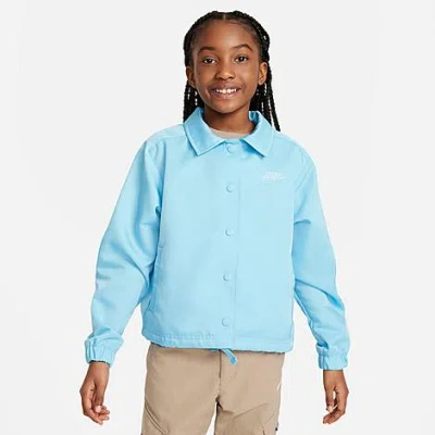 Nike Kids'  Girls' Sportswear Jacket In Aquarius Blue/white