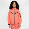 Nike Women's  Sportswear Tech Fleece Girls' Full-zip Hoodie In Magic Ember/black/black
