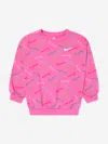 Nike Babies' Girls Swoosh Logo Sweatshirt In Pink