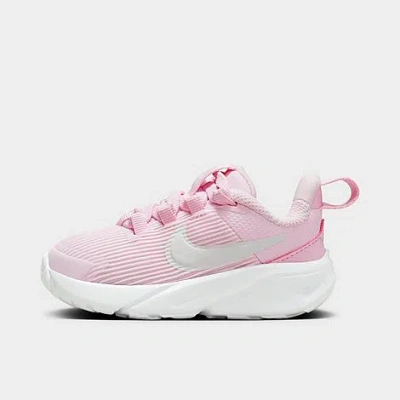 Nike Babies'  Girls' Toddler Star Runner 4 Stretch Lace Running Shoes In Pink Foam/white/summit White