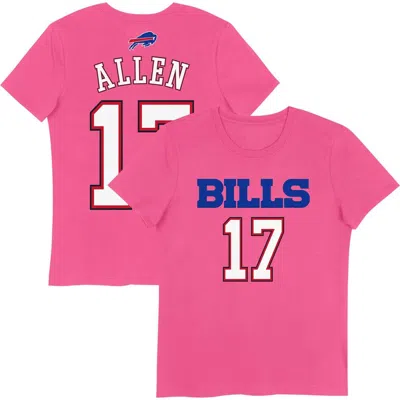 Nike Kids'  Girls Youth Josh Allen Pink Buffalo Bills Player Name & Number T-shirt