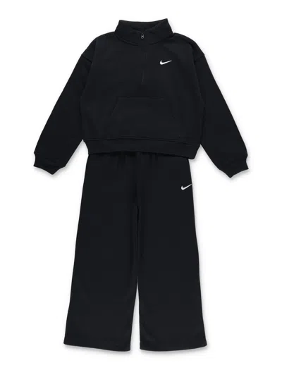 Nike Girls Zip-up Sweatshirt And Pants Set In Nero