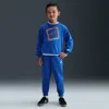 Nike Glow With Me Little Kids' Lightweight Fleece 2-piece Crew Set In Blue