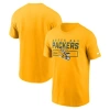 Nike Gold Green Bay Packers Primetime Helmet Essential T-shirt In Yellow