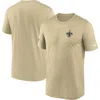 Nike Gold New Orleans Saints Sideline Alt Pack Small Logo Legend Performance T-shirt In Neutral