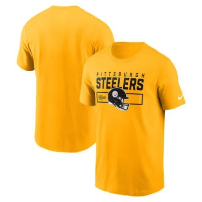 Nike Gold Pittsburgh Steelers Primetime Helmet Essential T-shirt