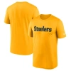 Nike Gold Pittsburgh Steelers Primetime Legend Wordmark Performance T-shirt In Yellow