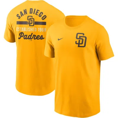 Nike Gold San Diego Padres 2-hit T-shirt In Yellow