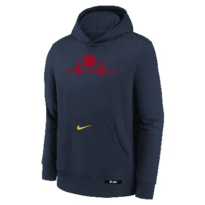 Nike Golden State Warriors Club City Edition Big Kids'  Nba Pullover Hoodie In Blue