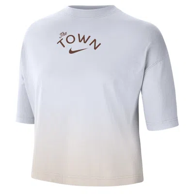 Nike Golden State Warriors Courtside City Edition Premium  Women's Nba Boxy T-shirt In White