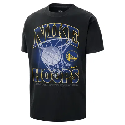 Nike Golden State Warriors Courtside  Men's Nba Max90 T-shirt In Black