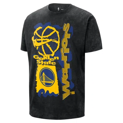 Nike Golden State Warriors Courtside  Men's Nba Max90 T-shirt In Black
