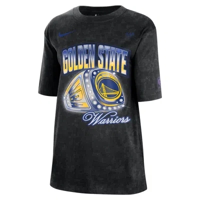 Nike Golden State Warriors Courtside  Women's Nba T-shirt In Black