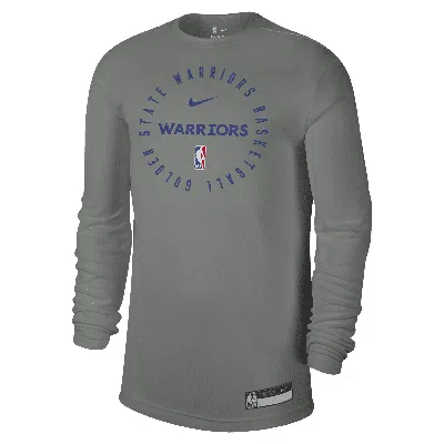 Nike Golden State Warriors  Men's Dri-fit Nba Long-sleeve T-shirt In Grey