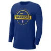 Nike Men's Royal Golden State Warriors Authentic Long Sleeve Practice T-shirt In Blue