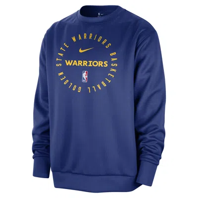 Nike Golden State Warriors Spotlight  Men's Dri-fit Nba Crew-neck Sweatshirt In Blue