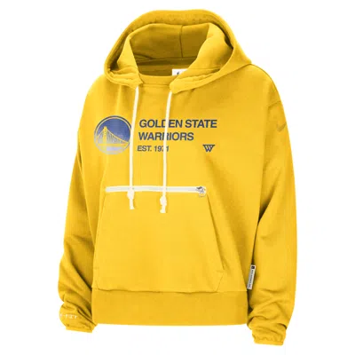 Nike Golden State Warriors Standard Issue  Women's Dri-fit Nba Pullover Hoodie In Yellow
