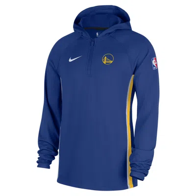 Nike Golden State Warriors Zoned  Men's Dri-fit Nba 1/4-zip Hoodie In Blue