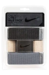 Nike Golf 3-pack Web Belts In Black/khaki