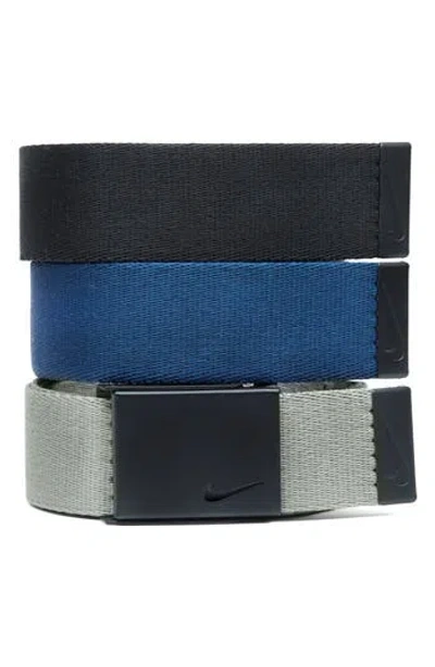 Nike Golf Assorted 3-pack Webbed Belts In Red