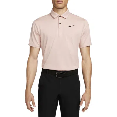 Nike Golf Dri-fit Tour Solid Golf Polo In Pink Oxford/black