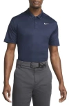 Nike Tennis Dri-fit Solid Polo Top In Navy In Obsidian/white