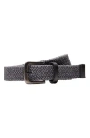 Nike Golf Stretch Webbed Braided Belt In Dark Grey/white