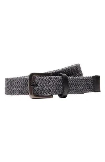 Nike Golf Stretch Webbed Braided Belt In Dark Grey/white