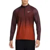 Nike Men's Tour Dri-fit Adv 1/2-zip Golf Top In Dragon Red/burgundy Crush