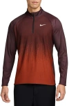 Nike Men's Tour Dri-fit Adv 1/2-zip Golf Top In Dragon Red/burgundy Crush