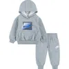 Nike Babies'  Gradient Futura Hoodie & Joggers In Dark Grey Heather