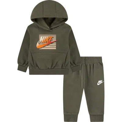 Nike Babies'  Gradient Futura Hoodie & Joggers In Medium Olive