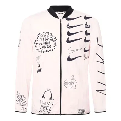 Nike Graffiti Printing Running Jacket Pink