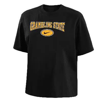 Nike Grambling State  Women's College Boxy T-shirt In Black