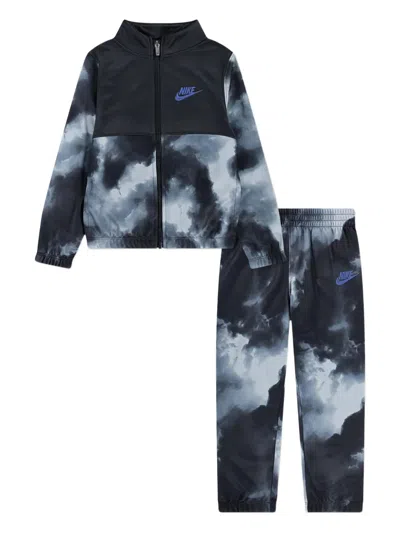 Nike Kids' Graphic Logo-embroidered Tracksuit Set In Black