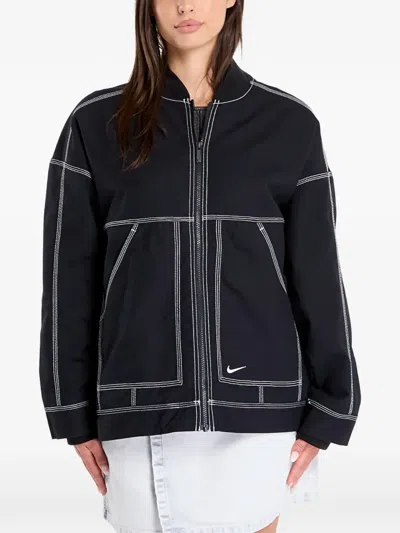 Nike Graphic Oversized Cargo Jacket In Black