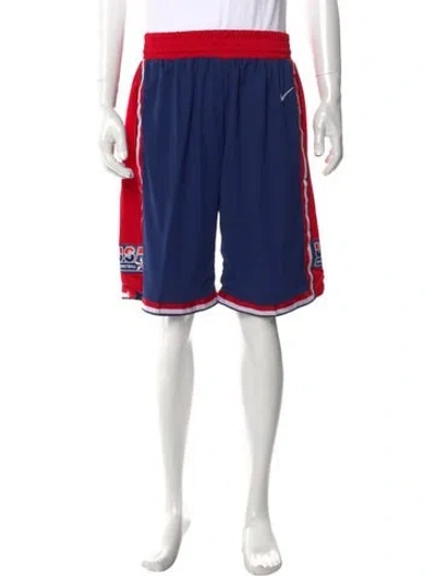 Pre-owned Nike Graphic Print Athletic Shorts In Blue