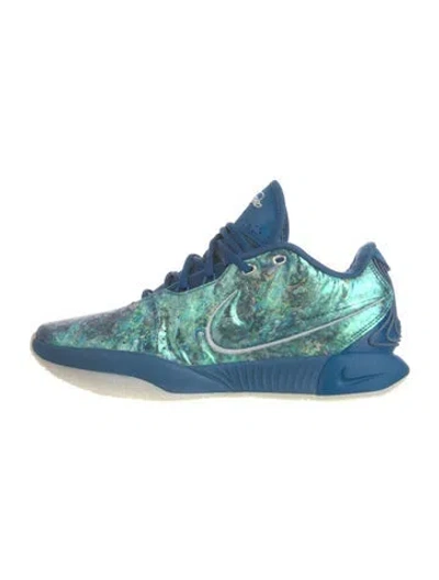 Pre-owned Nike Graphic Print Athletic Sneakers In Blue